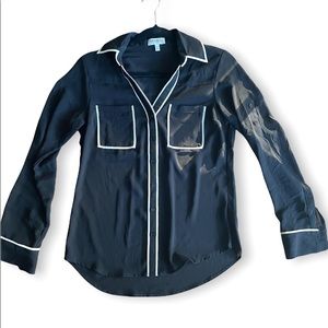 Express Portofino Blouse - XS - Black with white accents